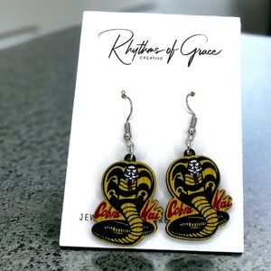Unleash Your Inner Warrior with Cobra Kai Dangle Earrings! NWT